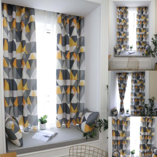 Geometric blackout curtains look classy and formal